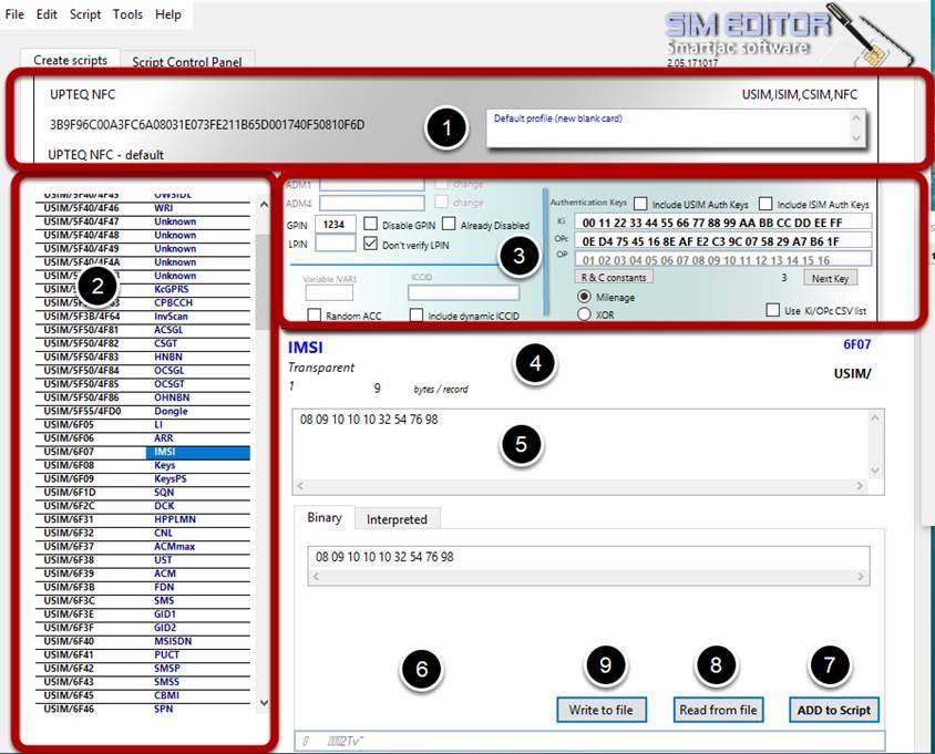 SIM Editor window expl